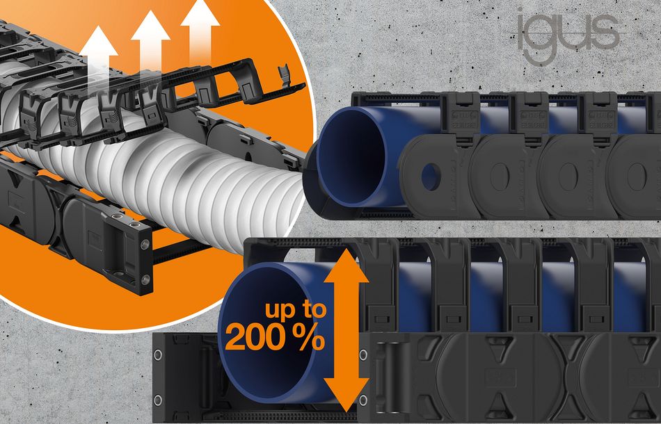Neuheit zur AMB in Stuttgart: Bügelclips von Igus für Energieketten Bügelclips von Igus für Energieketten